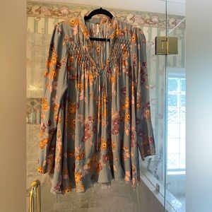 Anthropologie Butterfly Floral Distressed Tunic